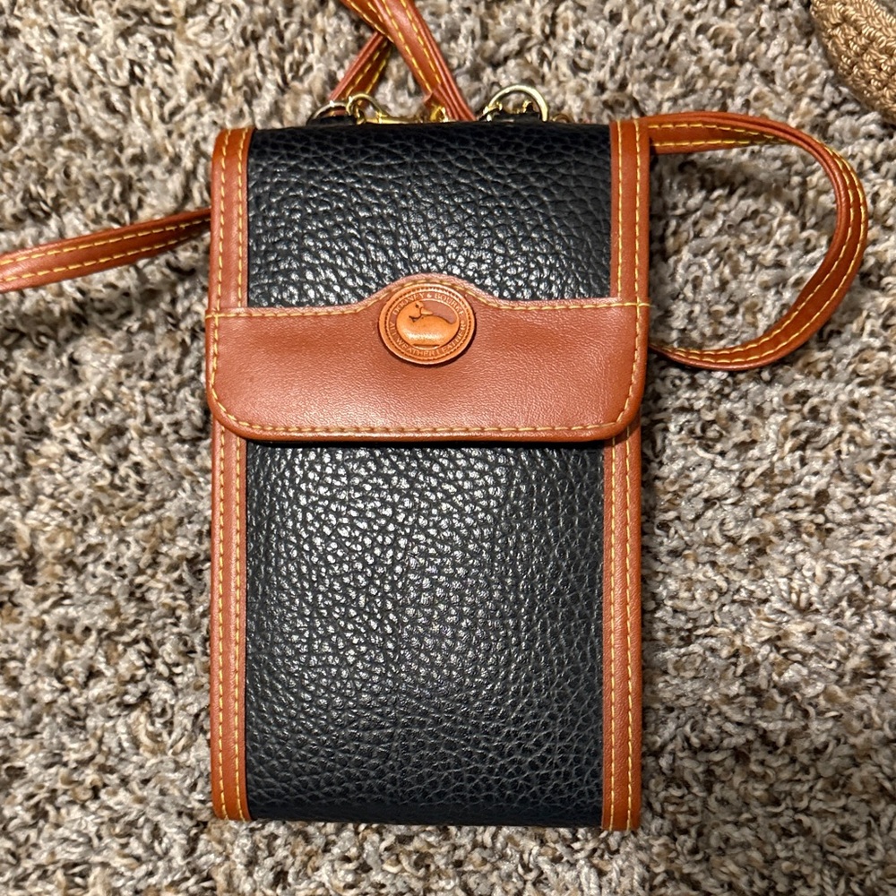 Dooney & Bourke Black and Tan Leather Crossbody Bag
